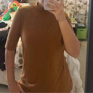 Brown Turtleneck Top